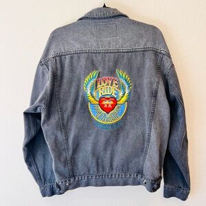 Harley-Davidson LOVE RIDE 11 Glendale 1994 Black Wash Denim Jacket Medium